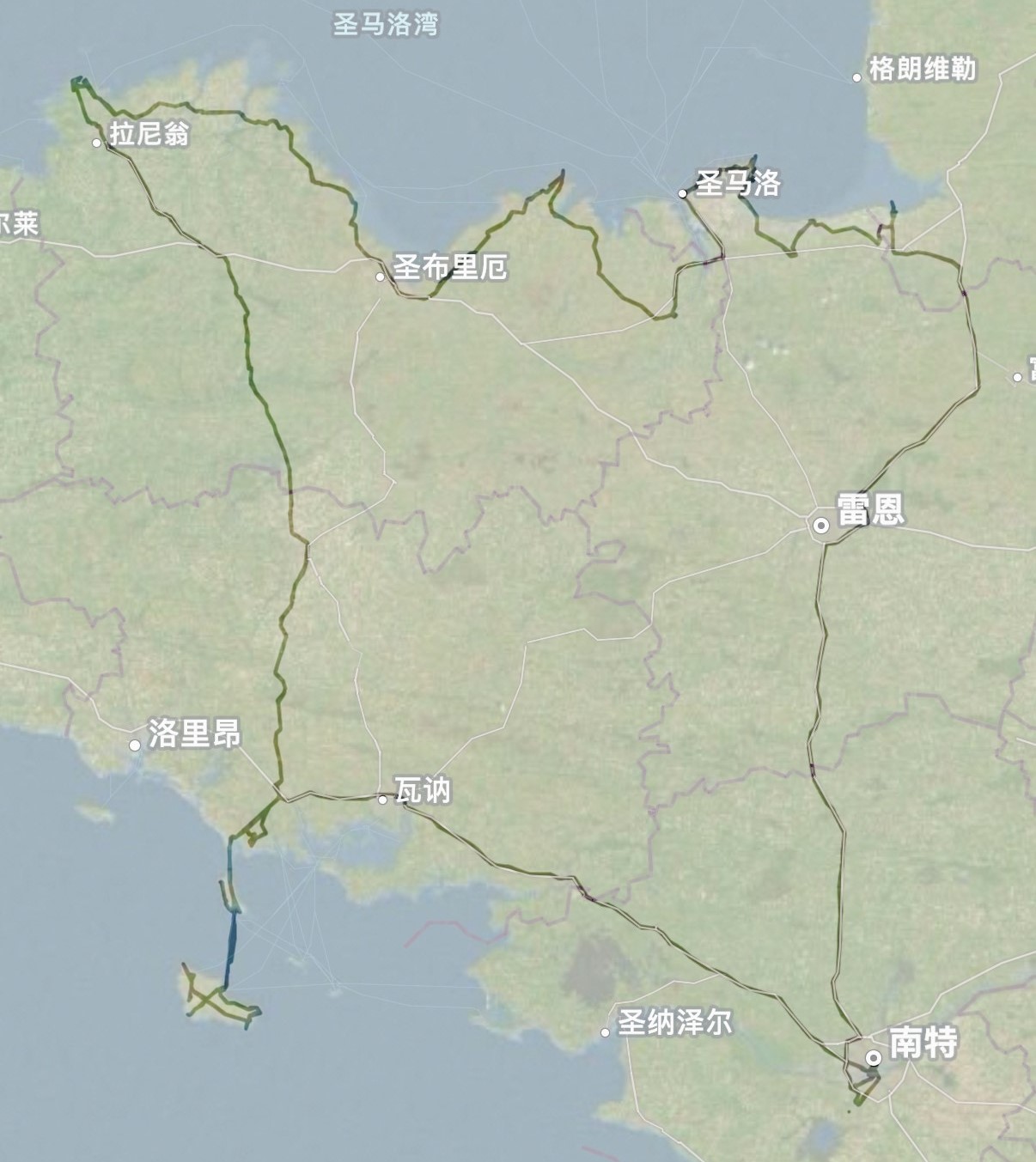 整个旅程的路径