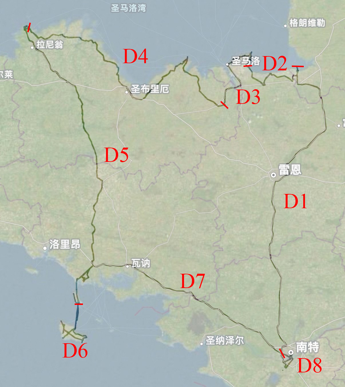 整个旅程的路径
